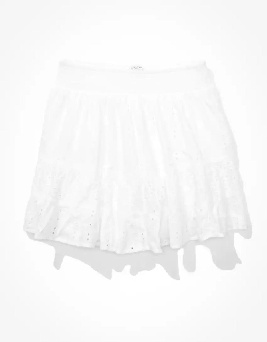 Jupes American Eagle AE Tiered Mini Blanche Femme | SJM-09966560